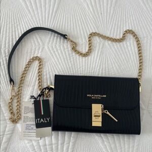 Black Leather Crossbody Bag